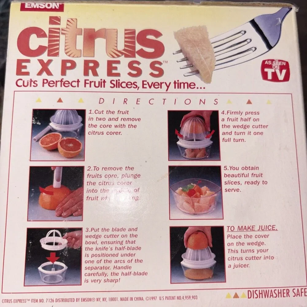Emson Citrus Express Fruit Slicer Juicer - As Seen On TV Kitchen Gadget NIB